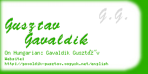 gusztav gavaldik business card